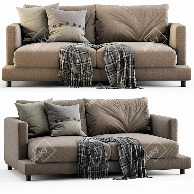 Modern Flexform Long Island Sofa 3D model image 1