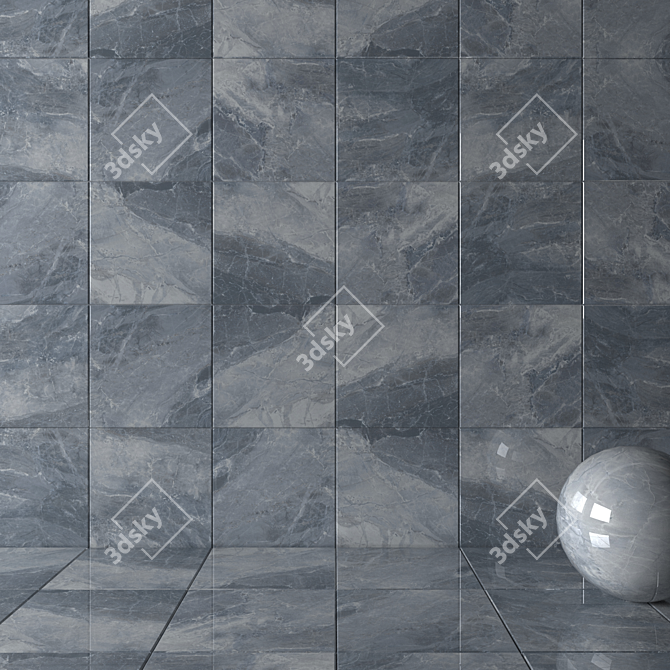 Alpin Black Wall Tiles Set - Sleek & Stylish 3D model image 2