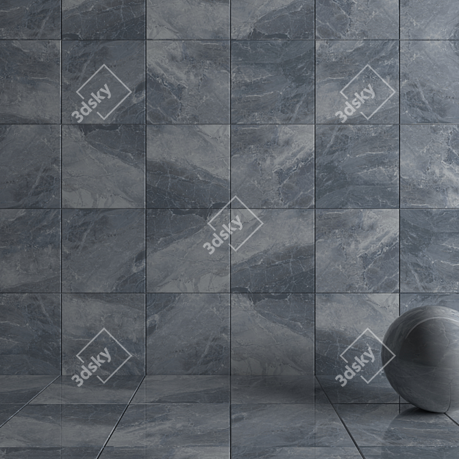 Alpin Black Wall Tiles Set - Sleek & Stylish 3D model image 3