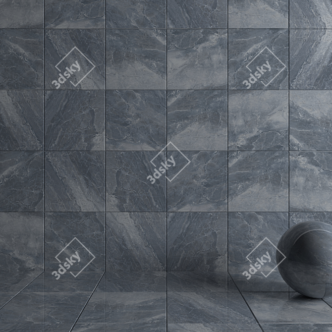 Alpin Black Wall Tiles - Set of 2 3D model image 3