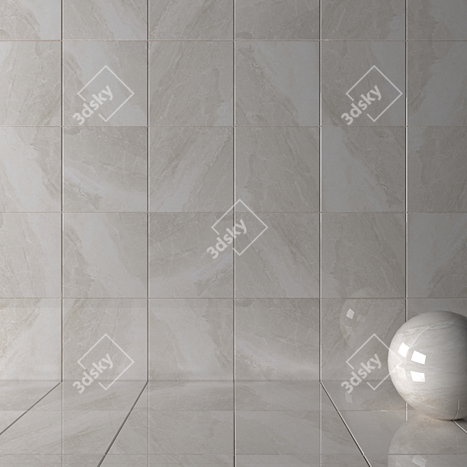 Alpin Cream Wall Tiles: Multi-Texture, HD Quality 3D model image 2