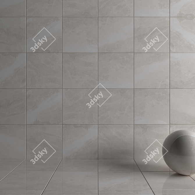 Elegant Alpin Cream Wall Tiles 3D model image 3