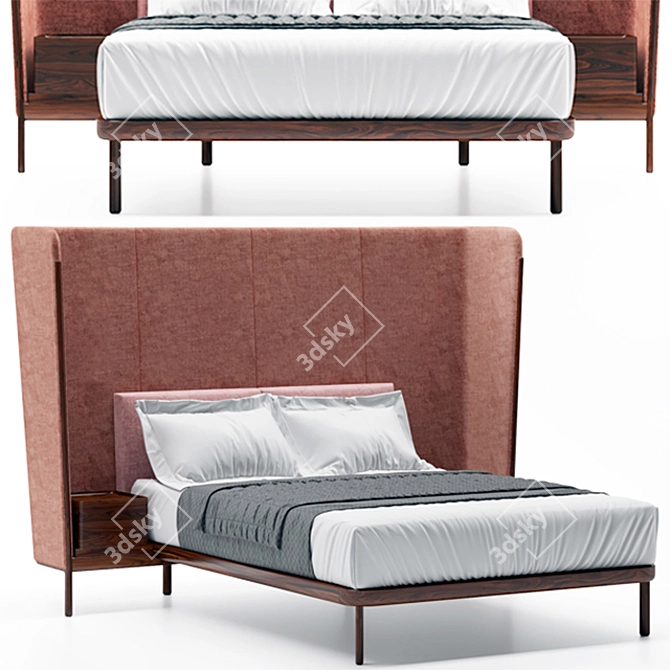 Elegant Dubois Bed Set 3D model image 1