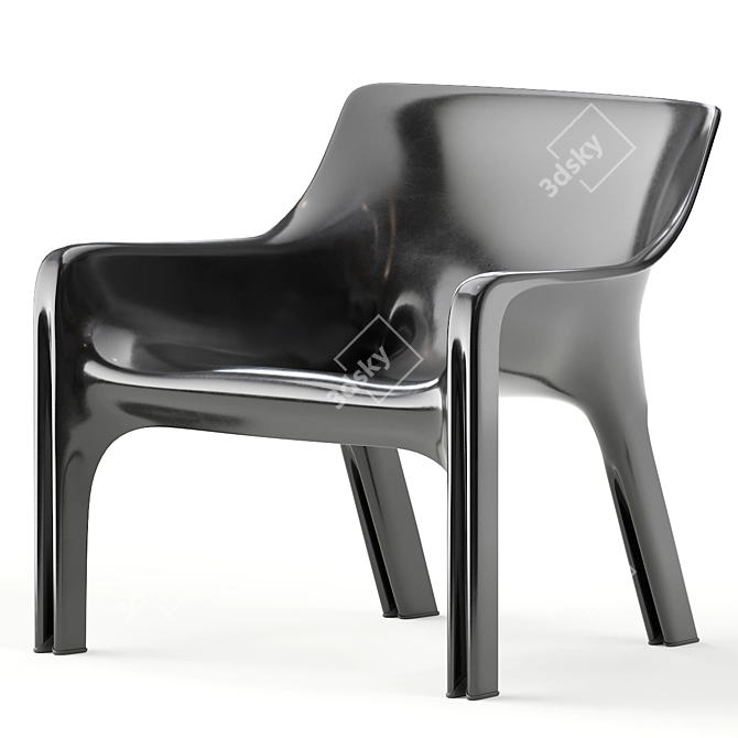 Vicario Armchair: Stylish and Compact 3D model image 3
