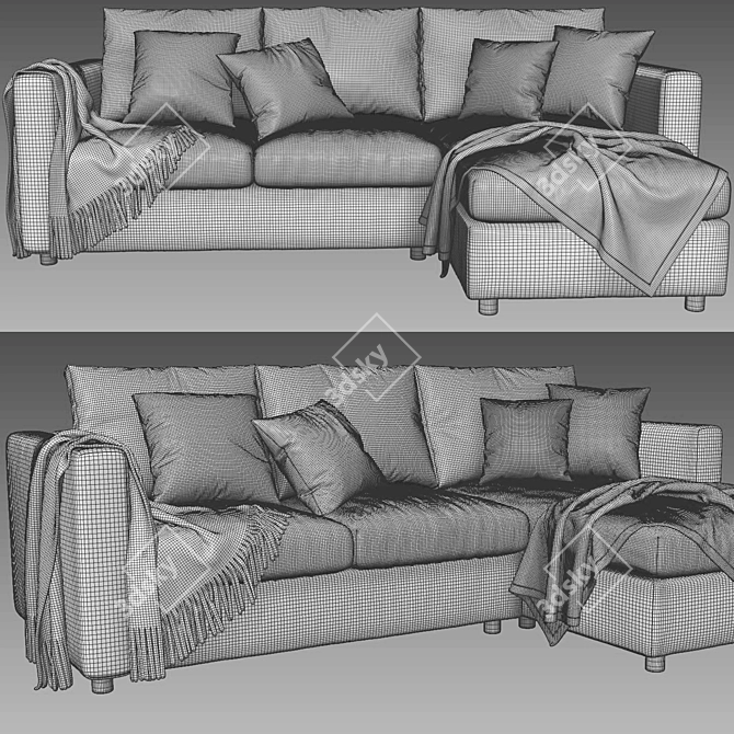 Elegant Ikea Finnala Chaise Longue 3D model image 4