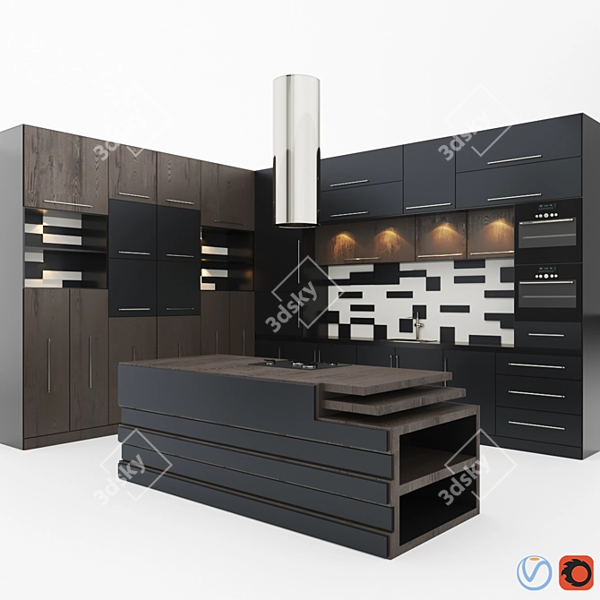 Sleek Kitchen Wonderland 3D model image 2