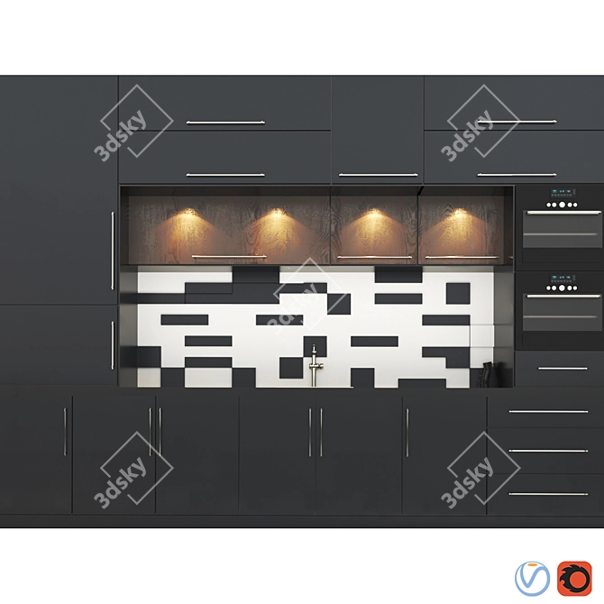 Sleek Kitchen Wonderland 3D model image 4