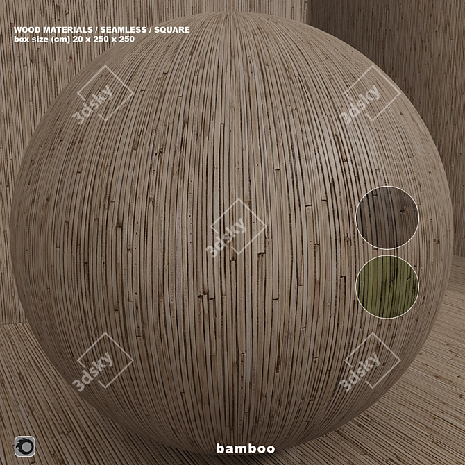 Bamboo Wood Seamless Material Set 93 - (Material (Wood, Bamboo)) 3D model image 1