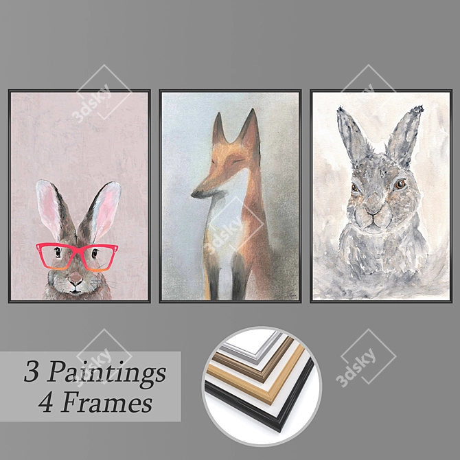 Artistic Wall Decor Set 3D model image 1