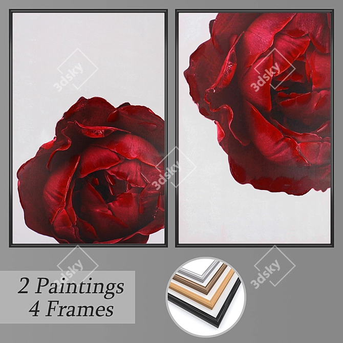 Elegant Wall Art Set No. 780 3D model image 1