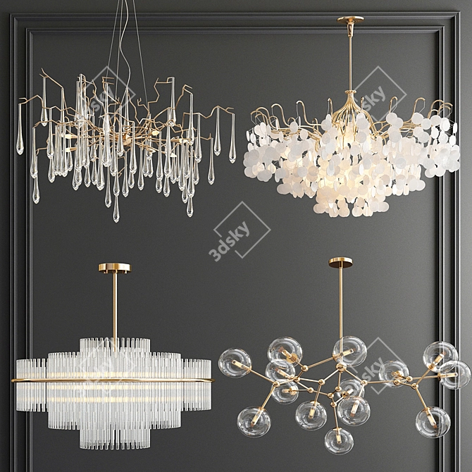 Luxurious Chandelier Collection: Exquisite Designs 3D model image 1