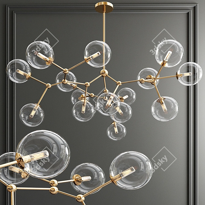 Luxurious Chandelier Collection: Exquisite Designs 3D model image 4