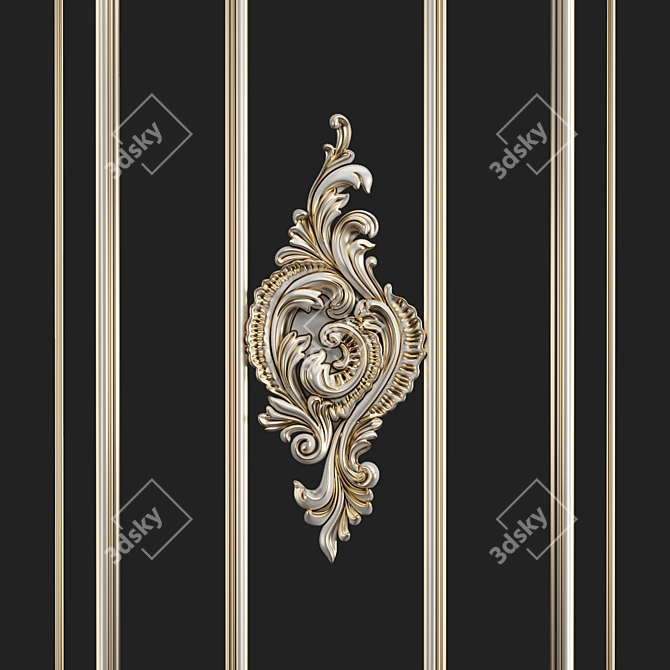 Decorative Plaster Frame 3D model image 4