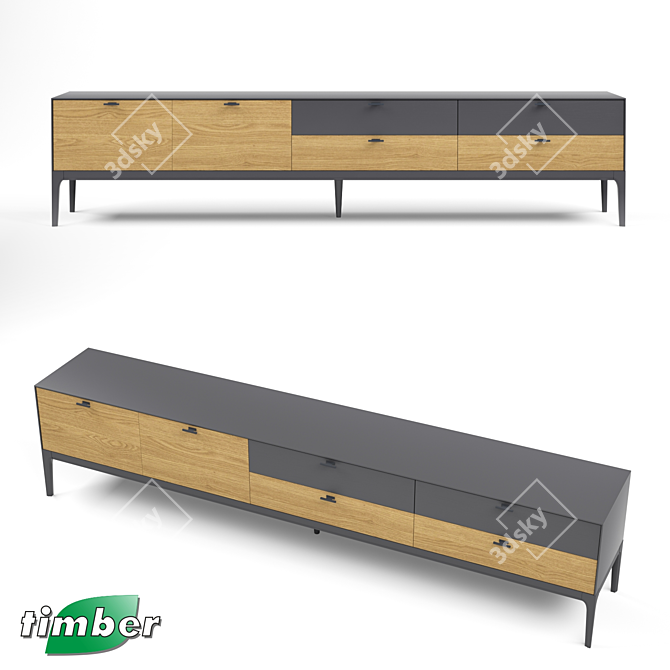 Modern Modena TV Cabinet: Sleek Design, Spacious & Stylish 3D model image 1