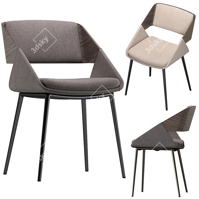 Herrick Chair: Stylish, Modern, and Comfortable 3D model image 1