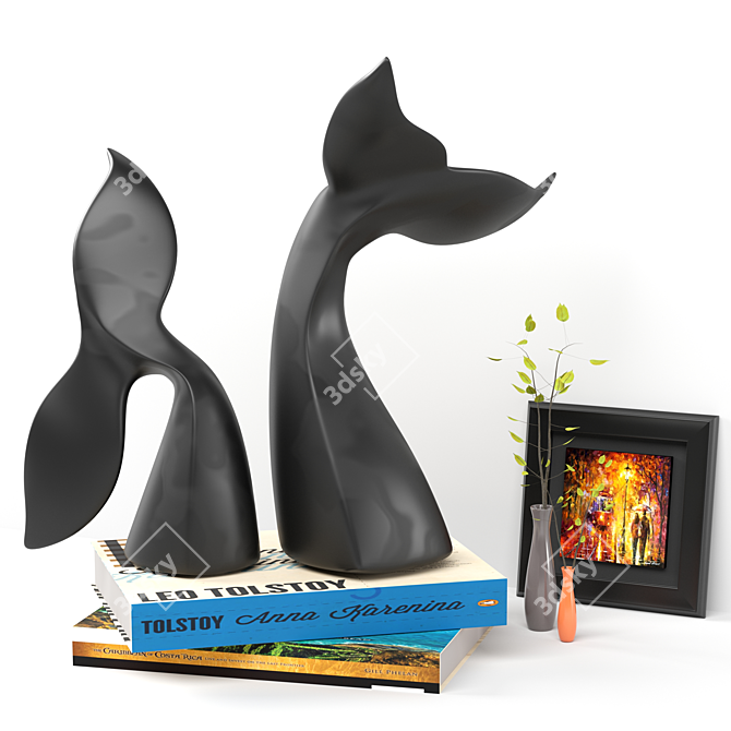 Menendez Whale Tail Sculpture Set 3D model image 1