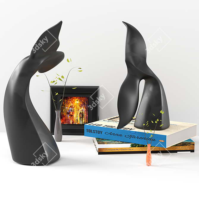 Menendez Whale Tail Sculpture Set 3D model image 2