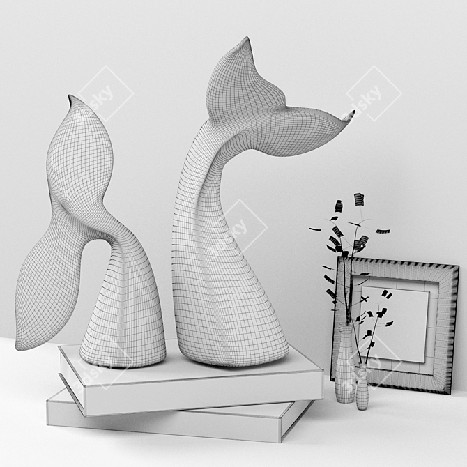 Menendez Whale Tail Sculpture Set 3D model image 4