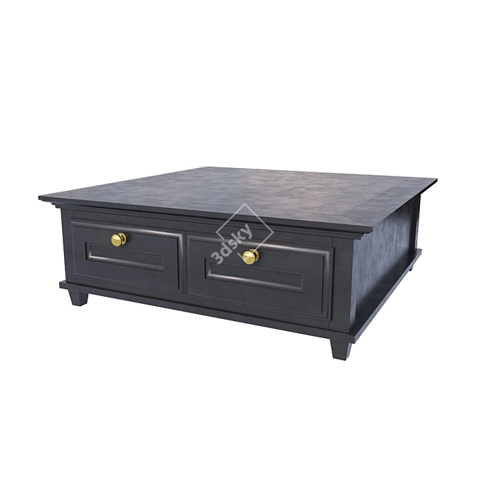 Classic Style Coffee Table with Drawers 3D model image 1