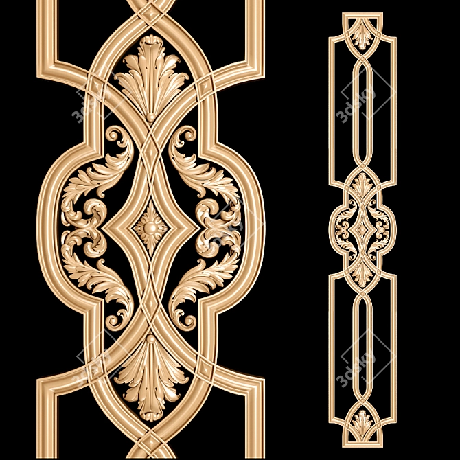 Title: Classic Carved Trim for CNC & Close-Up Renders 3D model image 2