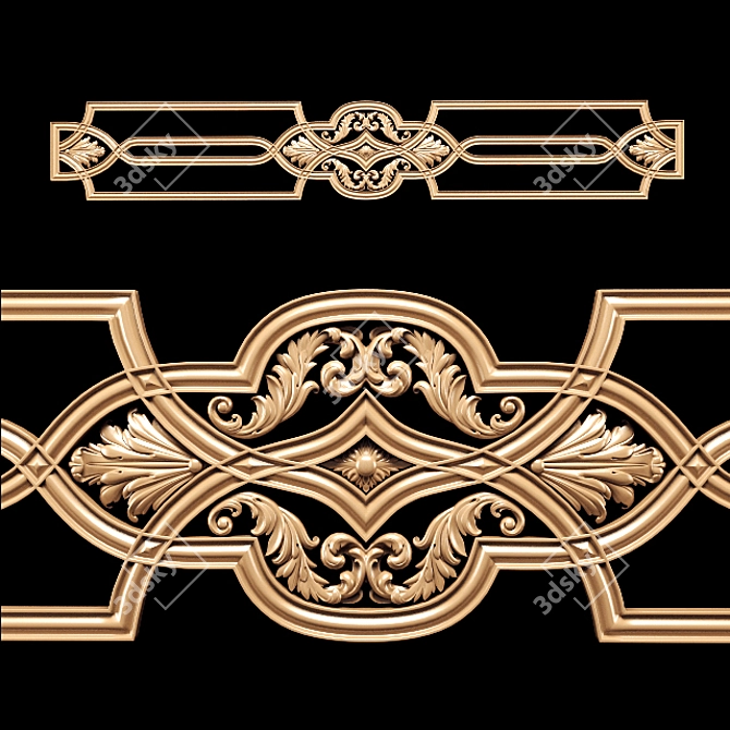 Title: Classic Carved Trim for CNC & Close-Up Renders 3D model image 4