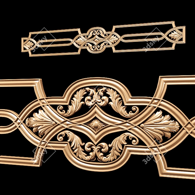 Title: Classic Carved Trim for CNC & Close-Up Renders 3D model image 5