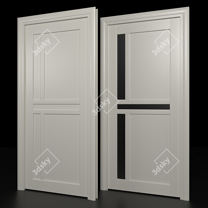 Modern Ivory Door: Tecnho 3D model image 5