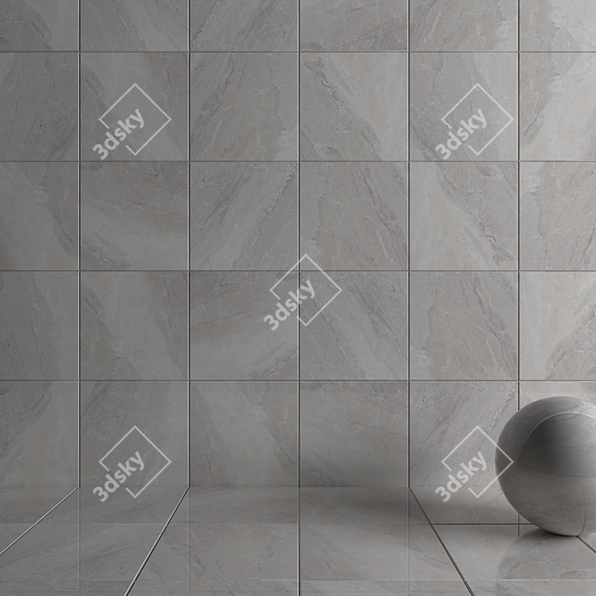 ALPIN Grey Wall Tiles: 60x60cm, Multi-Texture, Corona Material 3D model image 3