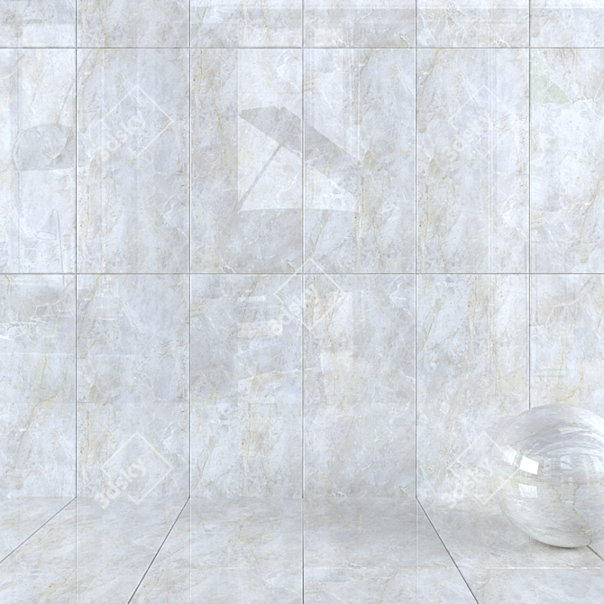 Amazon Bone Wall Tiles - Stunning Multi-textured Design 3D model image 1