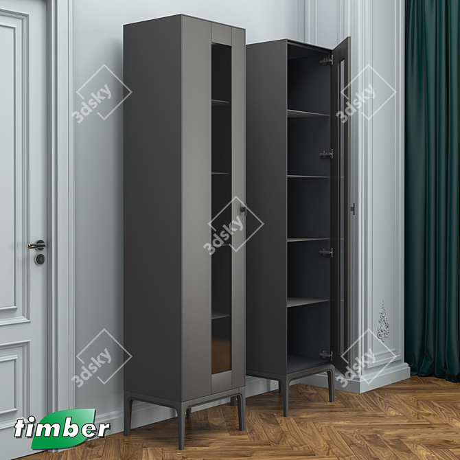 Title: Modena Showcase Cabinet - Stylish Storage Solution 3D model image 3