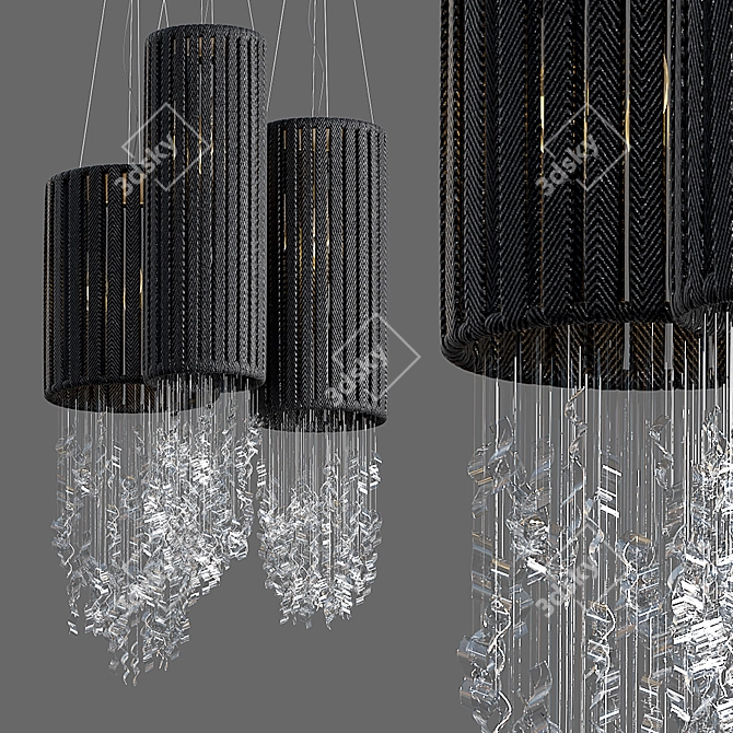 Ethereal Elegance Chandelier Duo 3D model image 1