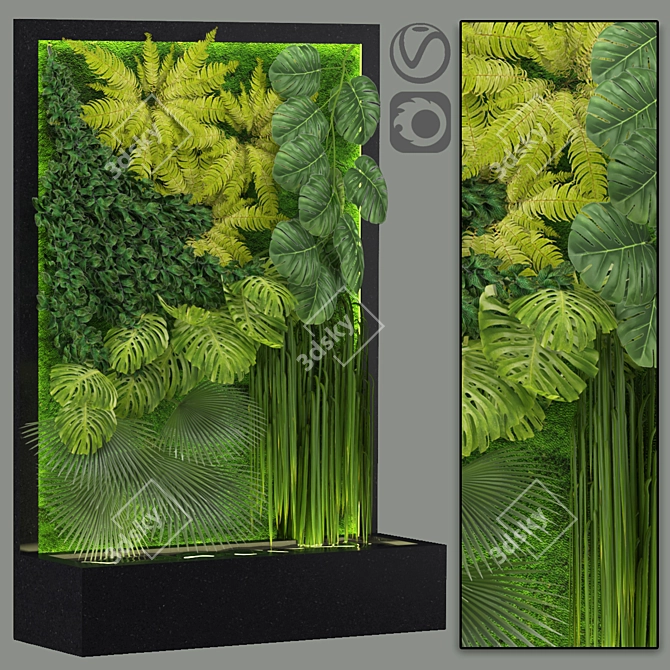 Vertical Garden Oasis: Modern Plant Life 3D model image 5