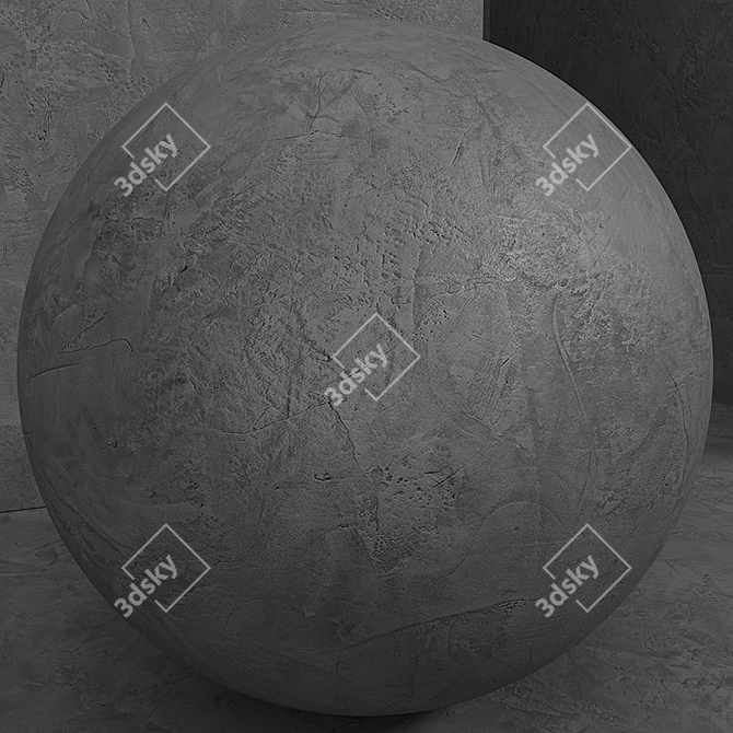 Title: Seamless Concrete Plaster Set 3D model image 2