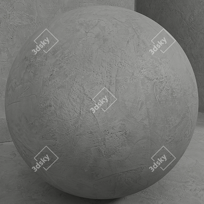 Title: Seamless Concrete Plaster Set 3D model image 4