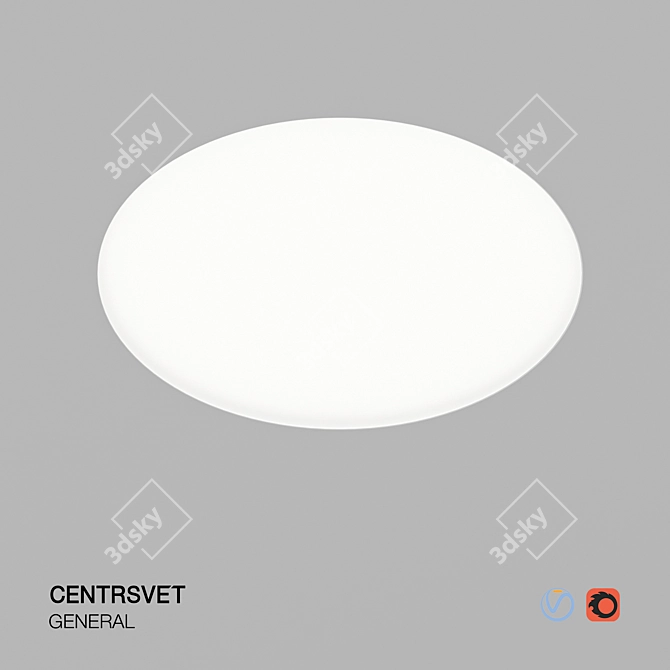 Sleek Rondo T Ceiling Light 3D model image 1