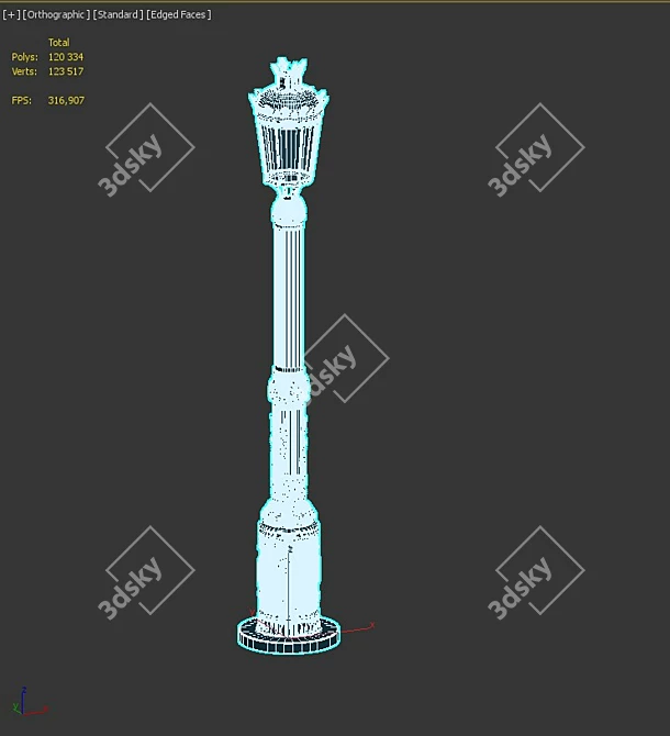 Gothic Black Lantern 3D model image 3