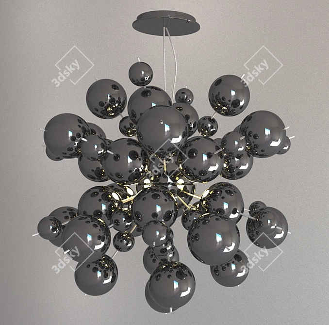 Modern Molecule Chandelier 3D model image 1