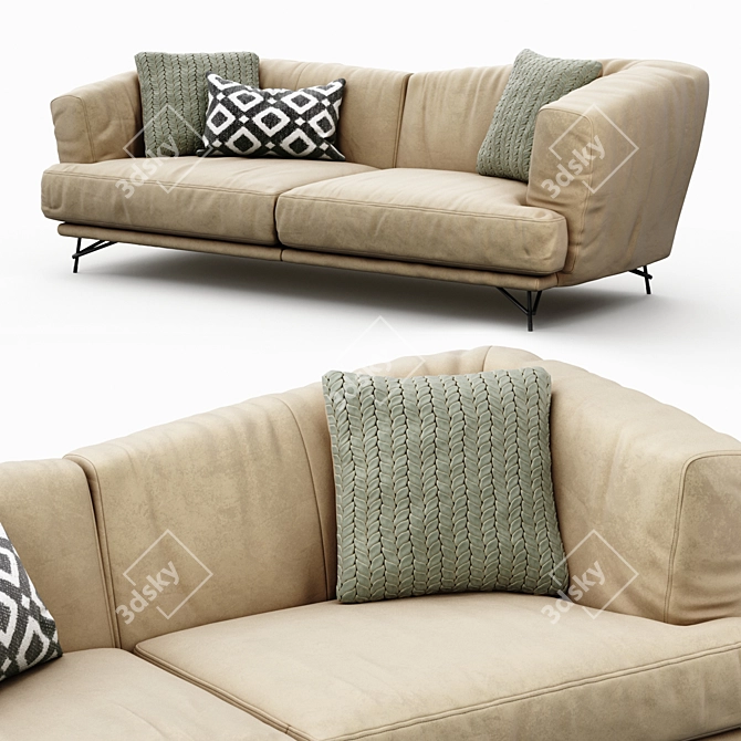 Luxurious Lennox Sofa: Elegant, Spacious, and Comfortable 3D model image 1