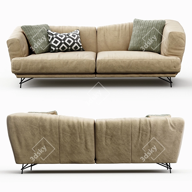 Luxurious Lennox Sofa: Elegant, Spacious, and Comfortable 3D model image 3