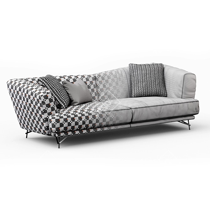 Luxurious Lennox Sofa: Elegant, Spacious, and Comfortable 3D model image 4