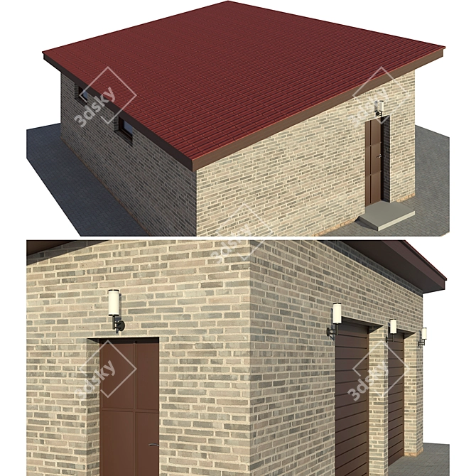 Spacious Double Car Garage - Lowpoly, 2k Textures 3D model image 4