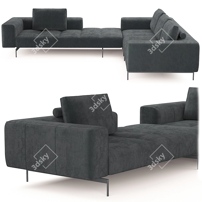 Modern Amsterdam Corner Sofa 3D model image 3