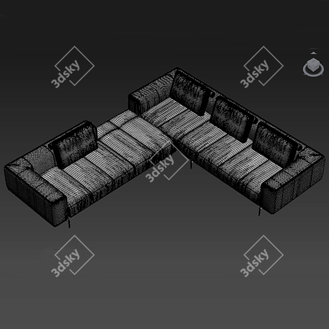 Modern Amsterdam Corner Sofa 3D model image 5