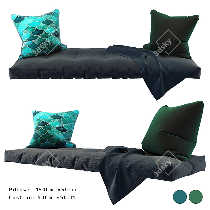 Cozy Corner Seat Pillows Set 3D model image 1