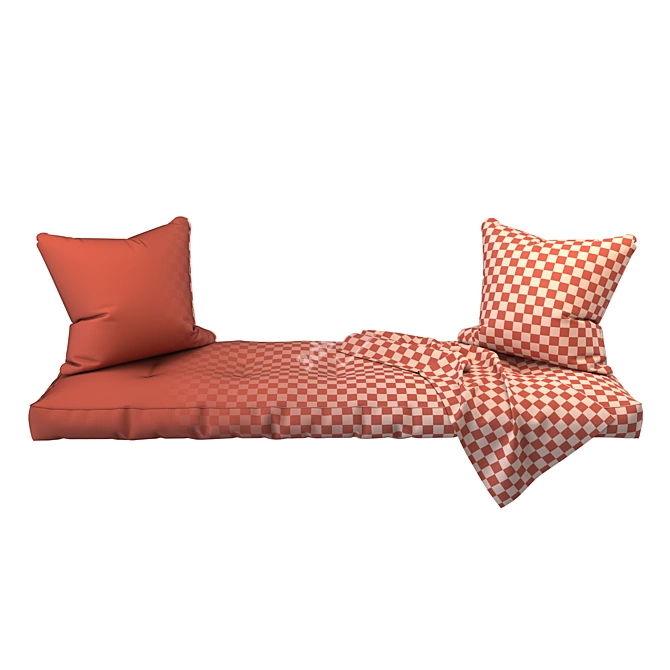 Cozy Corner Seat Pillows Set 3D model image 2