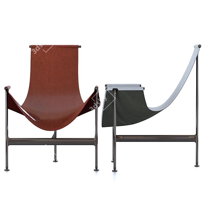 Sleek Leather Chair 3D model image 4