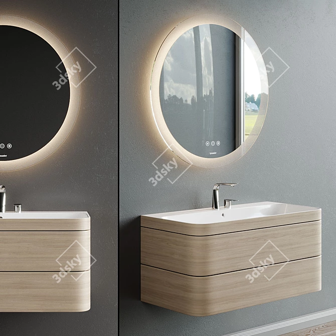 Duravit Happy D.2 Plus Vanity: Stylish & Functional 3D model image 1