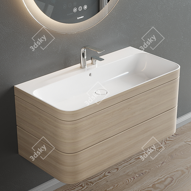 Duravit Happy D.2 Plus Vanity: Stylish & Functional 3D model image 2