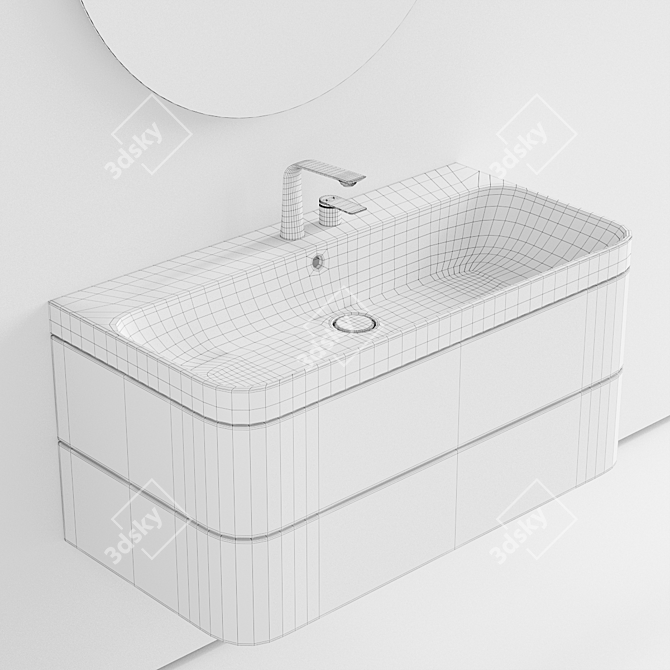 Duravit Happy D.2 Plus Vanity: Stylish & Functional 3D model image 3