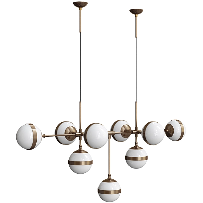 Elegant Brass Peggy Chandelier: Stunning Illumination in 9 Lamps 3D model image 3